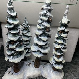 Department 56 pole pine trees porcelain set forest like new